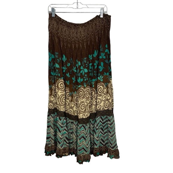 BILA Crinkle Gauze Tiered Maxi Skirt Gypsy Boho Fairy Grunge Whimsigoth Size 1X - Picture 1 of 6